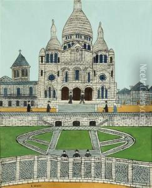 Le Sacre Coeur, Montmartre Oil Painting - Louis Vivin