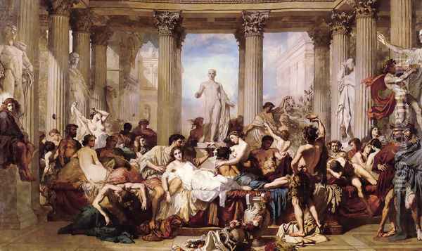 The Romans of the Decadence, 1847 Oil Painting - Thomas Couture