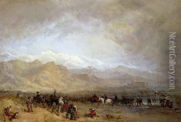 French Troops Fording the Magra Oil Painting - William Clarkson Stanfield