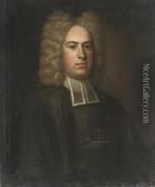 Portrait Of A Cleric, Half-length Oil Painting - Michael Dahl