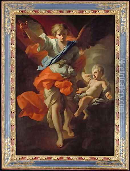Guardian Angel 1685 94 Oil Painting - Andrea Pozzo