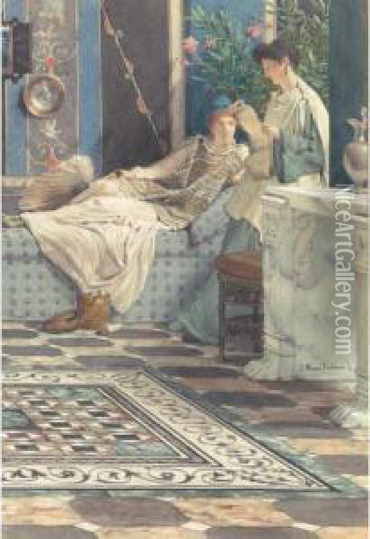 From An Absent One Oil Painting - Sir Lawrence Alma-Tadema