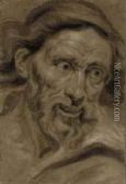 Head Of A Bearded Man Oil Painting - Francois-Andre Vincent