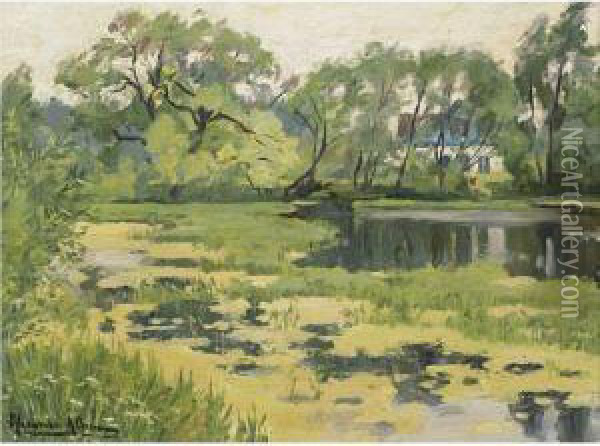 The Overgrown Pond Oil Painting - Alexander Altmann