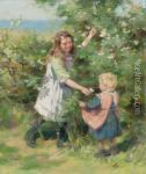 Wayside Roses Oil Painting - William Mason Brown