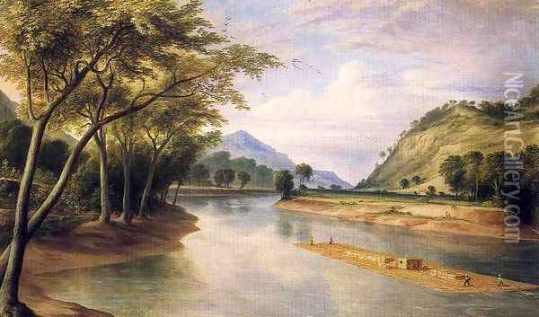 The Ohio River Near Marietta Oil Painting - Henry Cheever(s) Pratt