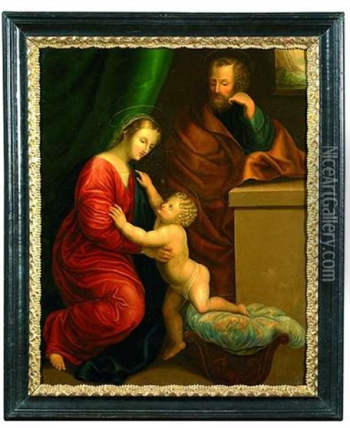 Die Heilige Familie Oil Painting - Josef von Fuehrich