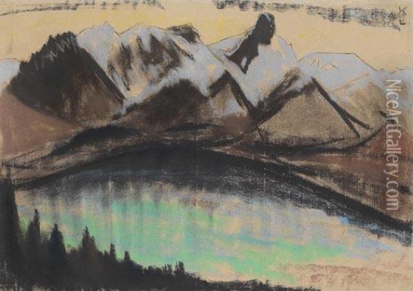 Bergsee Vorblauen Gipfeln Oil Painting - Kathe Lowenthal