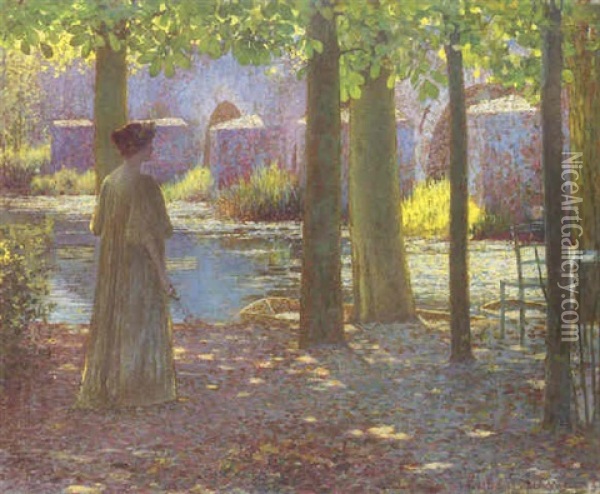 Promenade Dans Le Jardin Oil Painting - Louis Welden Hawkins