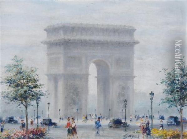 Place De L'etoile Oil Painting - Paul Gauci