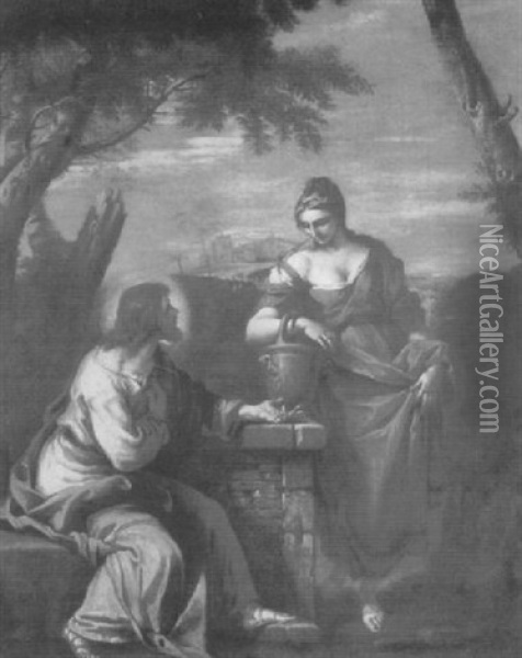 Christ And A Woman Of Samaria Oil Painting - Sebastiano Ricci