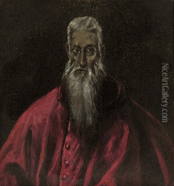 Saint Jerome As Cardinal Oil Painting -  El Greco