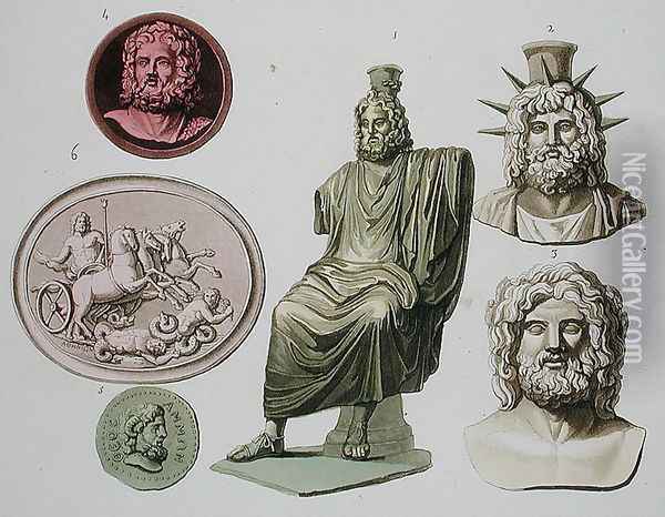 Representations of Zeus, Jupiter or Jove, plate 51 from 'Le Costume Ancien et Moderne' Oil Painting - G. Bramati
