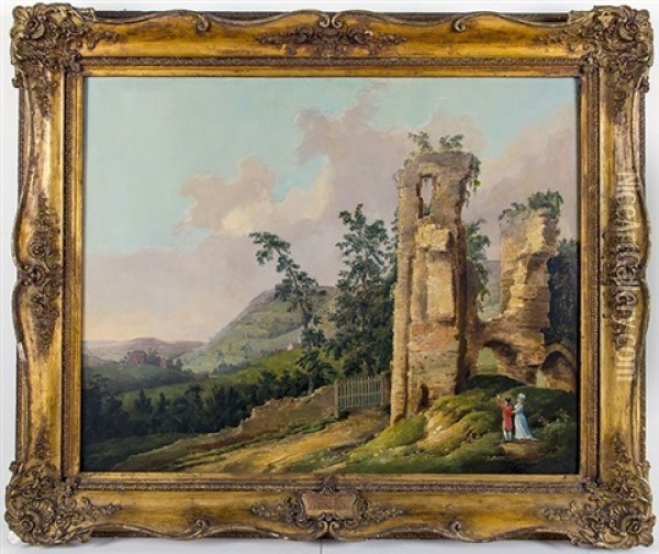 Ruins Of Roslyn Castle Oil Painting - Joseph Farington