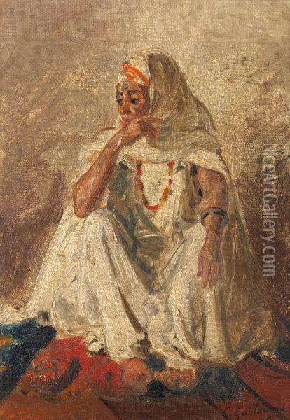 Jeune Orientale Assise Oil Painting - Gustave Achille Guillaumet