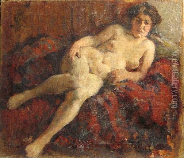 Reclining Nude Oil Painting - Paul Paede