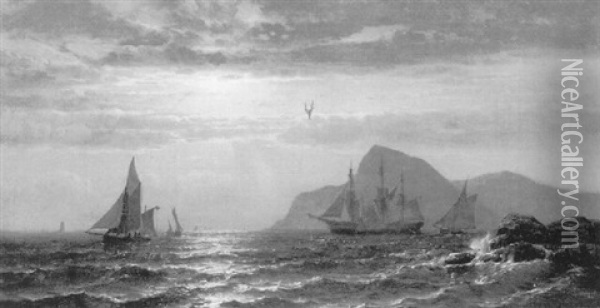 Sailing Off The Coast Oil Painting - Mauritz Frederick Hendrick de Haas