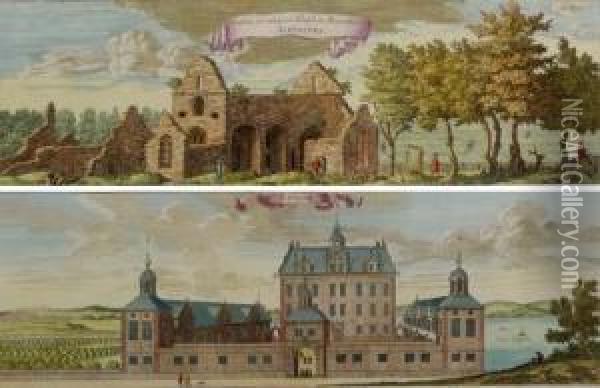 [architecture Of Sweden]: Five Plates Oil Painting - Willem Swidde