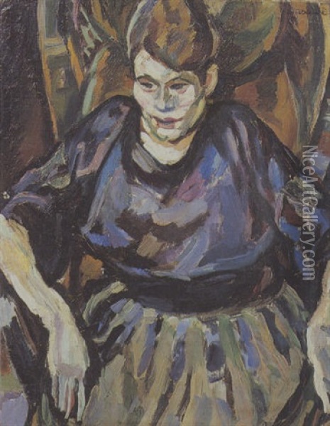 Femme Au Fauteuil Oil Painting - Maurice Albert Loutreuil