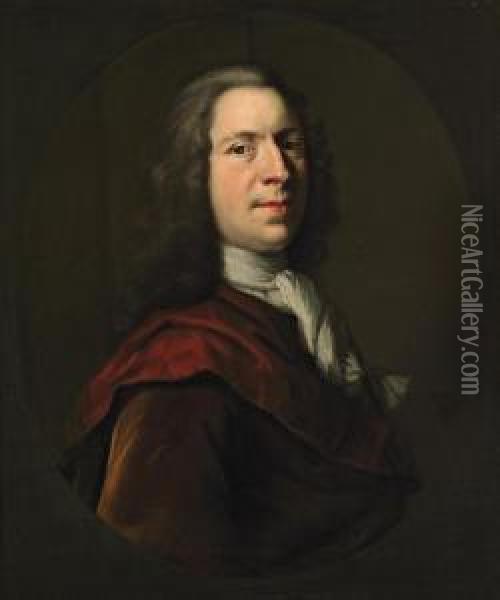 Portrait Of The Artist Oil Painting - Heroman Van Der Mijn