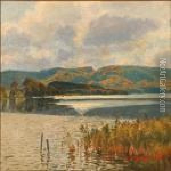 Summer Day At A Lake Oil Painting - Carl Milton Jensen