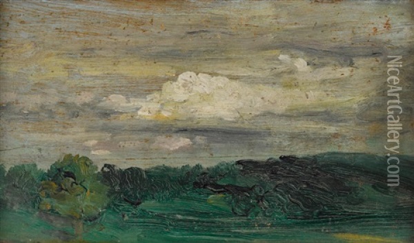 Landscape Study Oil Painting - Arthur B. Davies