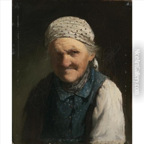Portrait Of An Old Woman Oil Painting - Ivan Andreievich Pelevin