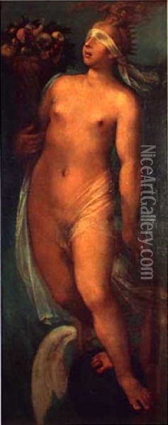 Allegorie De La Fortune Oil Painting - Toussaint Dubreuil
