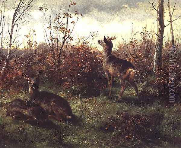 Roe Deer Oil Painting - Rosa Bonheur