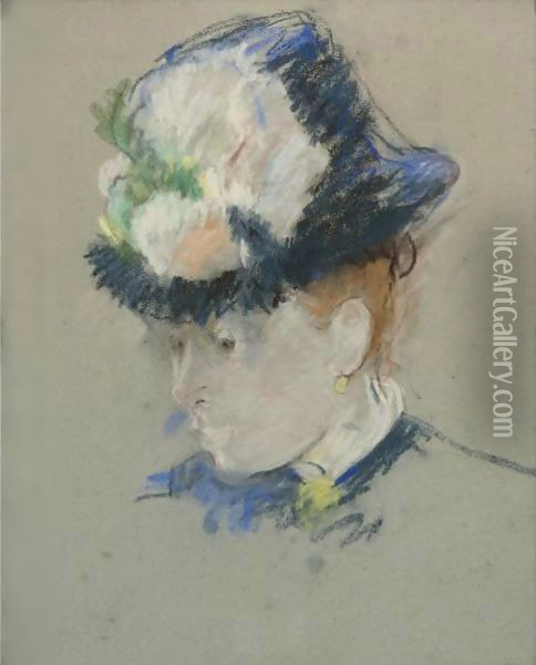 Tete D'Anglaise Oil Painting - Berthe Morisot