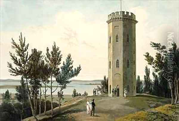 Nelsons Tower Forres Oil Painting - William Daniell RA