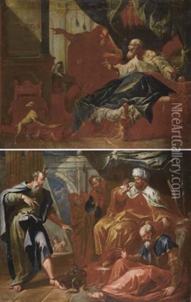 Biblische Szenen (pair) Oil Painting - Antonio Diziani