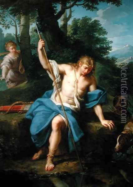 Narcissus and Echo Oil Painting - Placido Costanzi