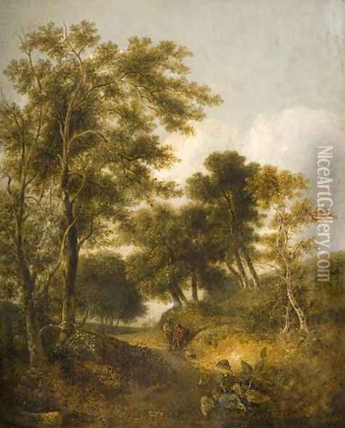Lake Scene, Near Norwich Oil Painting - John Crome