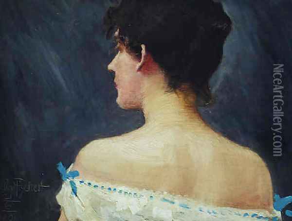 Portrait of Lady Oil Painting - Paul-Gustave Fischer