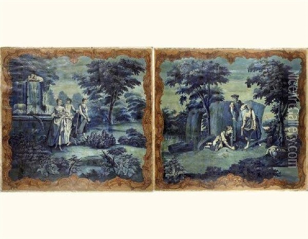 Allegorie Du Printemps Ou Les Jeunes Jardinieres (+ Allegorie De L'ete Ou Les Moissonneurs, Lrgr; Pair) Oil Painting - Nicolas Lancret