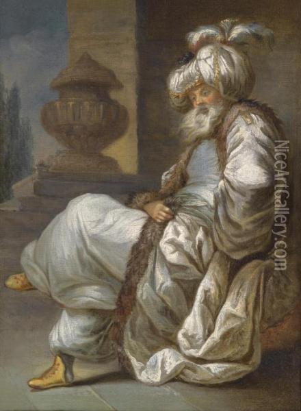 The Painter Clement Dressed As The Prestre De La Loy Oil Painting - Joseph-Marie Vien