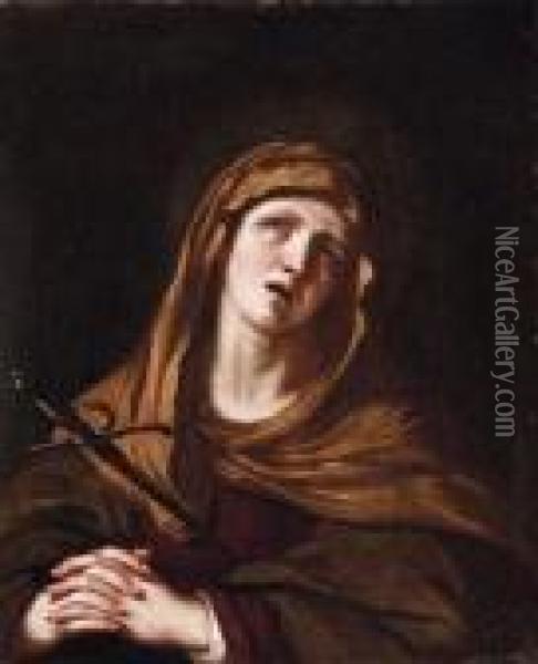 Our Lady Of Sorrows Oil Painting - Guercino