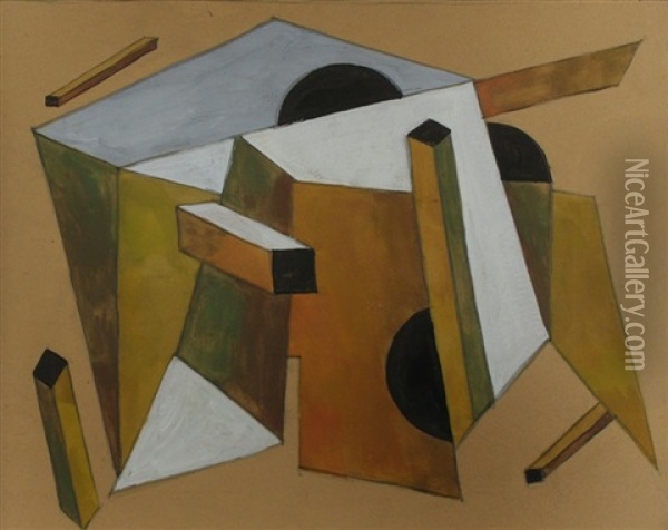 Abstrakte Komposition Oil Painting - El Lissitzky