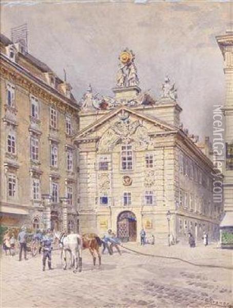 Feuerwache Am Hof In Wien Oil Painting - Ernst Graner
