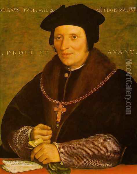 Sir Brian Tuke c. 1527 Oil Painting - Hans Holbein the Younger