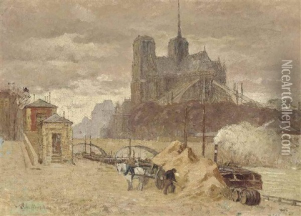 Notre Dame De Paris Oil Painting - Claude Emile Schuffenecker
