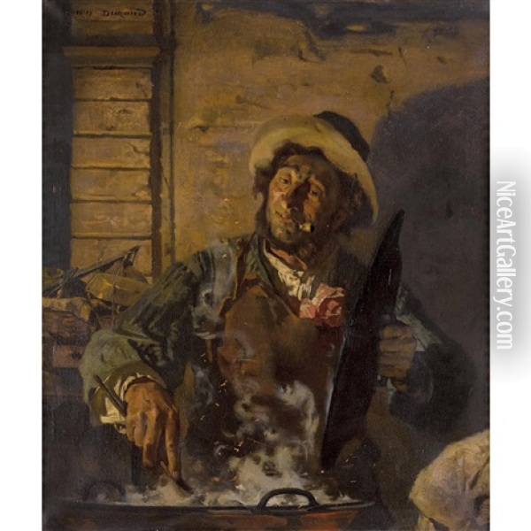 Der Marronibrater Oil Painting - Simon Durand