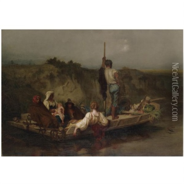 La Mal'aria Oil Painting - Antoine Auguste Ernest Hebert