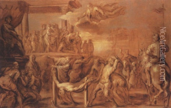 The Martyrdom Of Saint Vincent Of Saragossa Oil Painting - Abraham van Diepenbeeck
