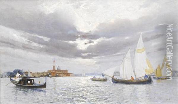 The Venetian Lagoon Oil Painting - Camillo, Millo Bortoluzzi