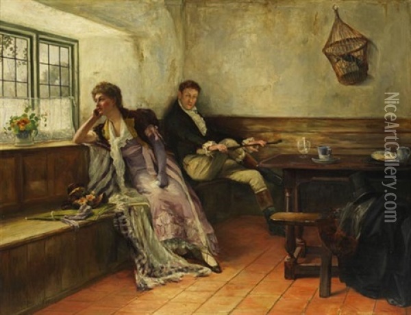 Paar In Der Stube Oil Painting - Walter Firle