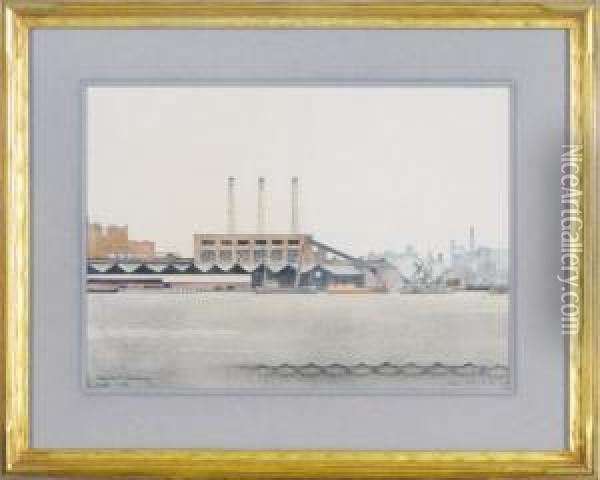 Brooklyn Waterfront (jack Frost Sugar) Oil Painting - Miklos Suba