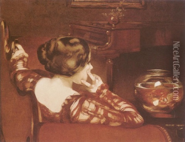 Pensive Oil Painting - George Henry