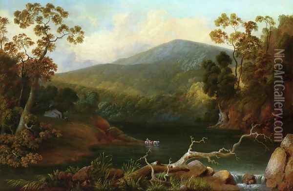 River Landscape Oil Painting - Joshua Shaw